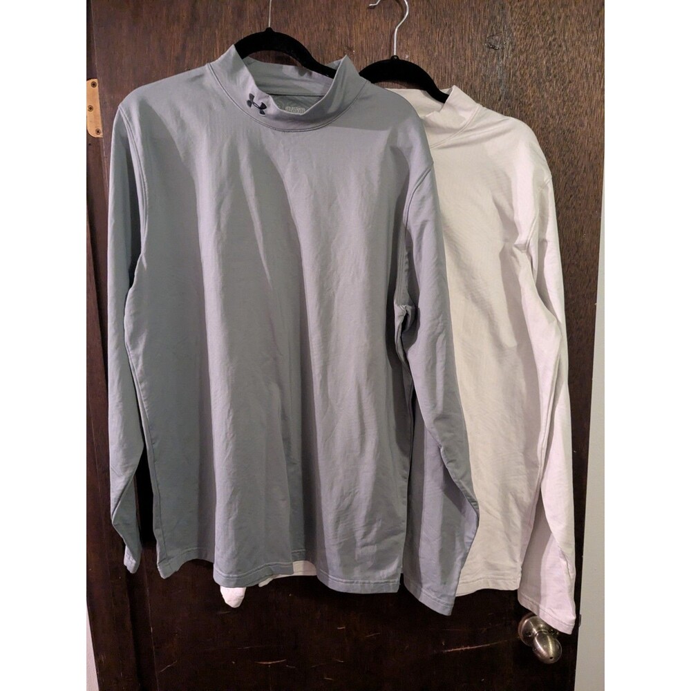 2 Under Armour 2x ColdGear Mock Turtleneck Long Sleeve Shirts